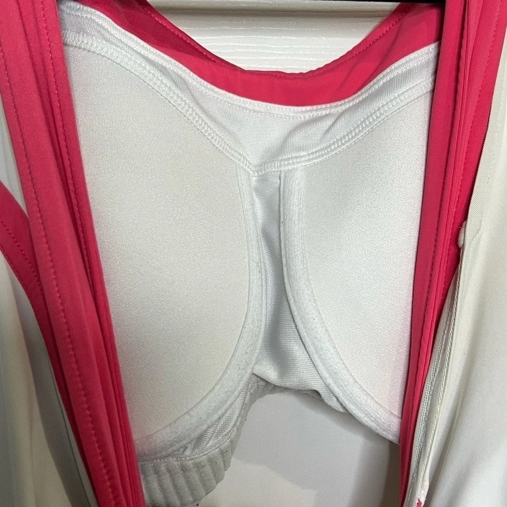 Nike Dri-fit women's activewear tank - White/Pink - Size Large (12-14)
